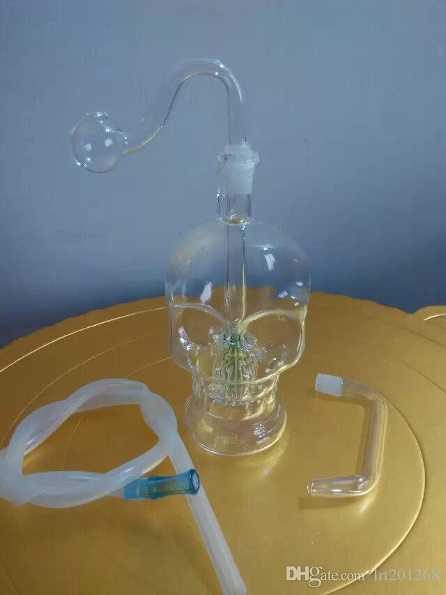 

Transparent skull bone hookah Wholesale Glass bongs Oil Burner Glass Pipes Water Pipes Glass Pipe Oil Rigs Smoking Free Shipping