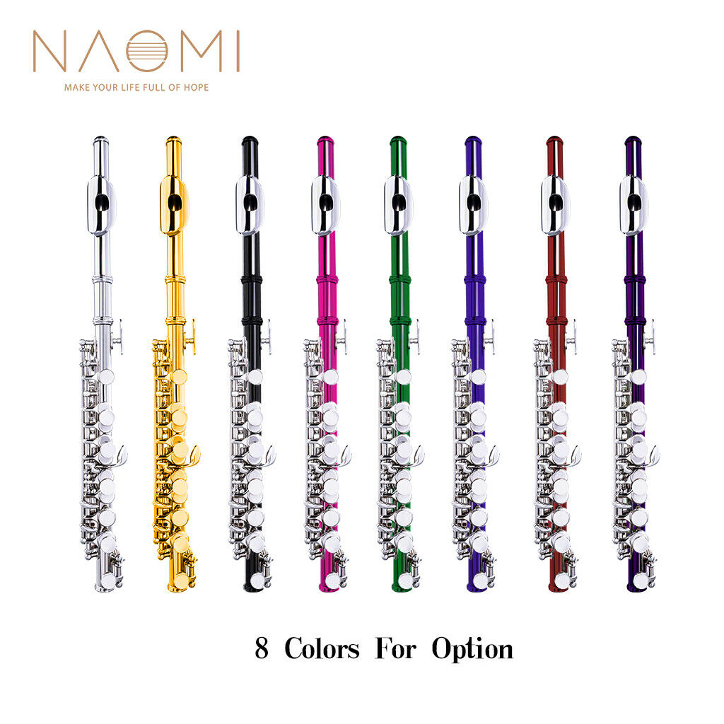 NAOMI Nickel Plated C Key Cupronickel Piccolo W/Case Cleaning Rod Cloth Gloves-image-540330133
