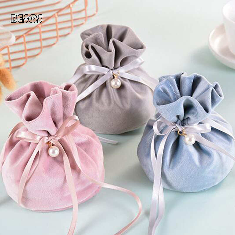 

Wedding Flannel Wedding Candy Bag Round Flannel Bag Gift Box Thick Jewelry Storage White Yarn B0036M