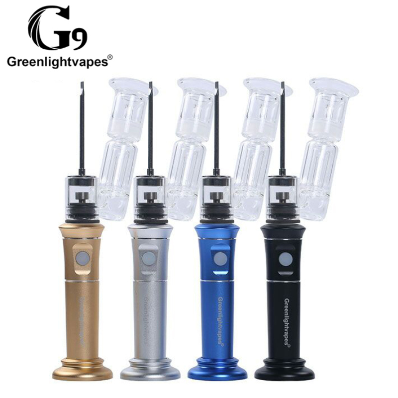 

1PC Authentic G9 Henail Plus Wax Dab Rig Kit 2500mAh Battery with Ceramic Titanium E Nail Bowl Dry Herb Concentrate Oil Vaporizer Vape Pen, Blue
