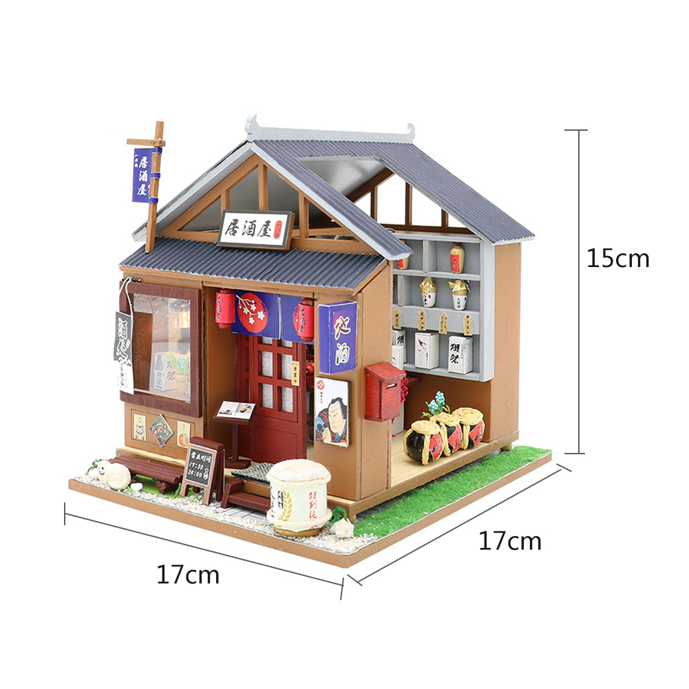 Bricolaje De Madera Casa de muñecas en miniatura de Artesanía Kit-caravana Modelo Y Muebles 