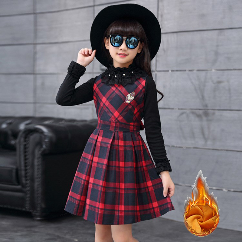 

Toddler Girls Princess Dress Autumn Winter Kids Plaid Fleece Long Sleeve Tutu Dress Girl Costume Warm Outfits for 3 4 6 8 Years, 04