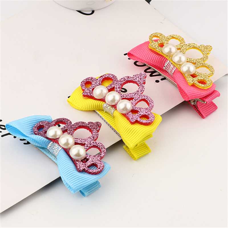 

Korean Fashion Children Hairpin Headdress Beautiful Girl Princess Bowknot Crown Hair Clip Birthday Gifts Hair Accessories, Green