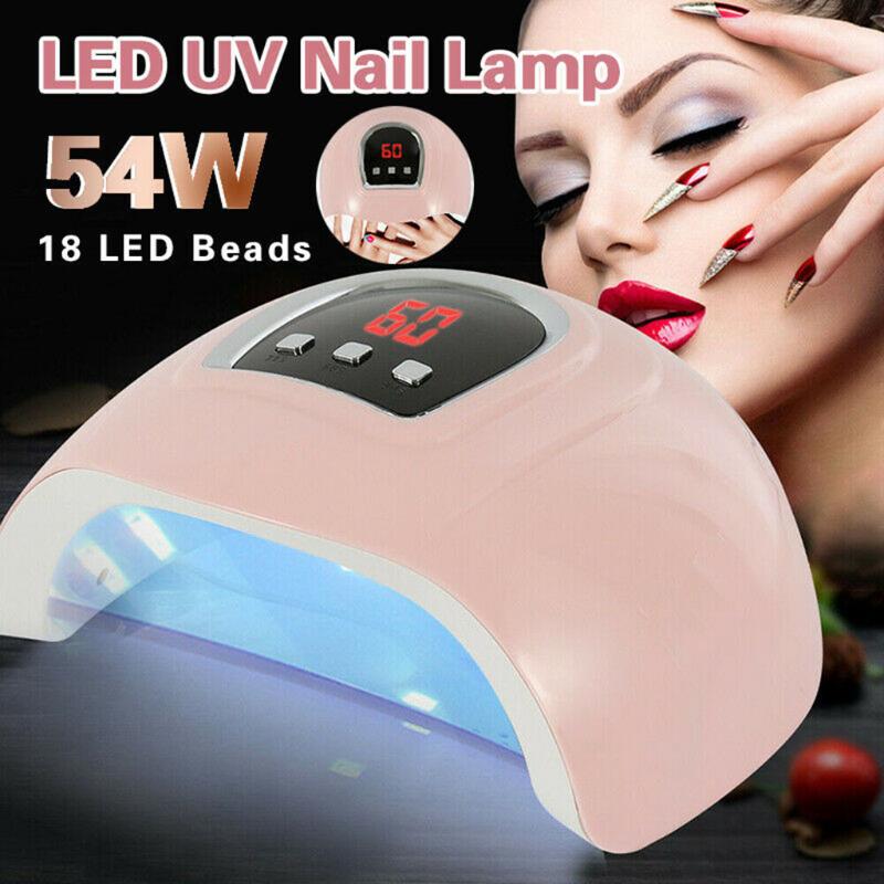 

Nail machine 54W Pro Nail Polish Dryer Lamp LED UV Gel Acrylic Curing Light Manicure Timer uv led lamp dryer rechargeable