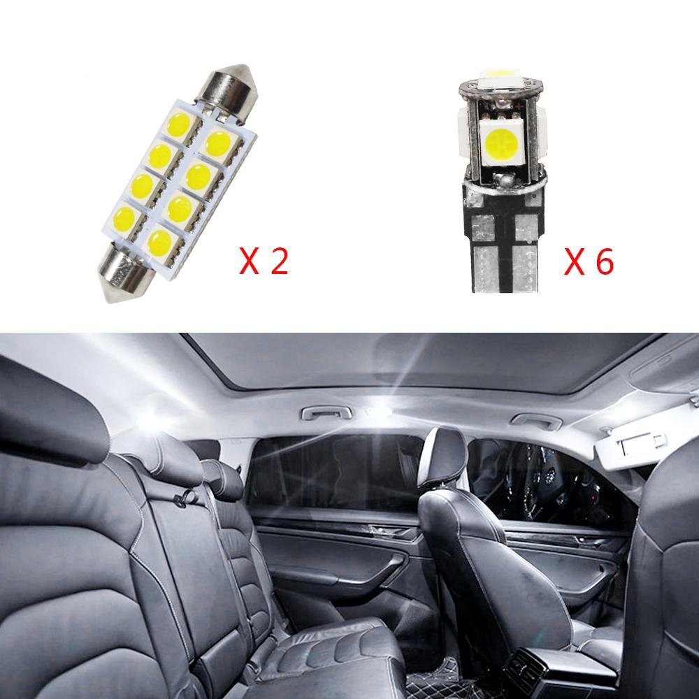 

8Pcs White Canbus No Error LED Lamp Car Bulbs Interior Package Kit For 2010-2015 Volvo XC60 Map Dome Door Plate Light