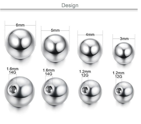 

Plain Ball Screw Ear Stud Lip Bar Eyebrow Tongue Belly Button Ring Bead Ball Accessory 2mm 2.5mm 3mm Horseshoe Stainless Steel