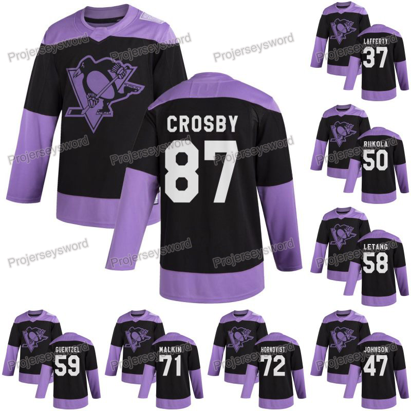 

Pittsburgh Penguins Sidney Crosby Fights Cancer Practice Jersey Kris Letang Jake Guentzel Evgeni Malkin Patric Hornqvist Matt Murray Jerseys, 37 sam lafferty