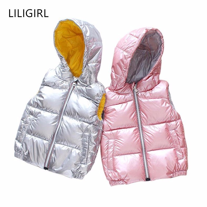 Midudu Boy Vest Fleece Solid Thickened Winter Zipper Sleeveless Jacket Outwear