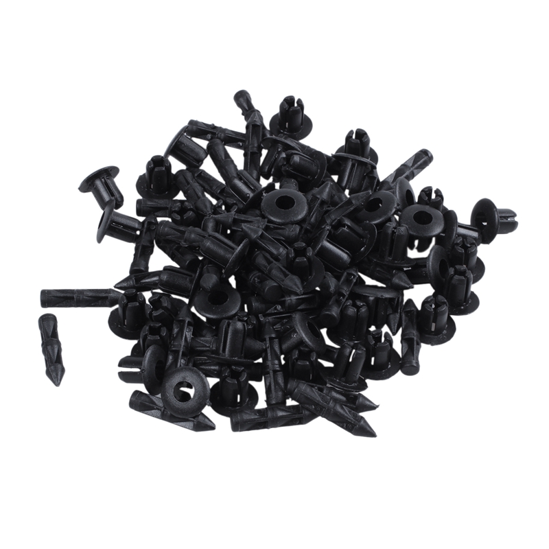 

50x Plastic Rivet Bike Fairing Trim Panel Fastener Clips 6mm For Black