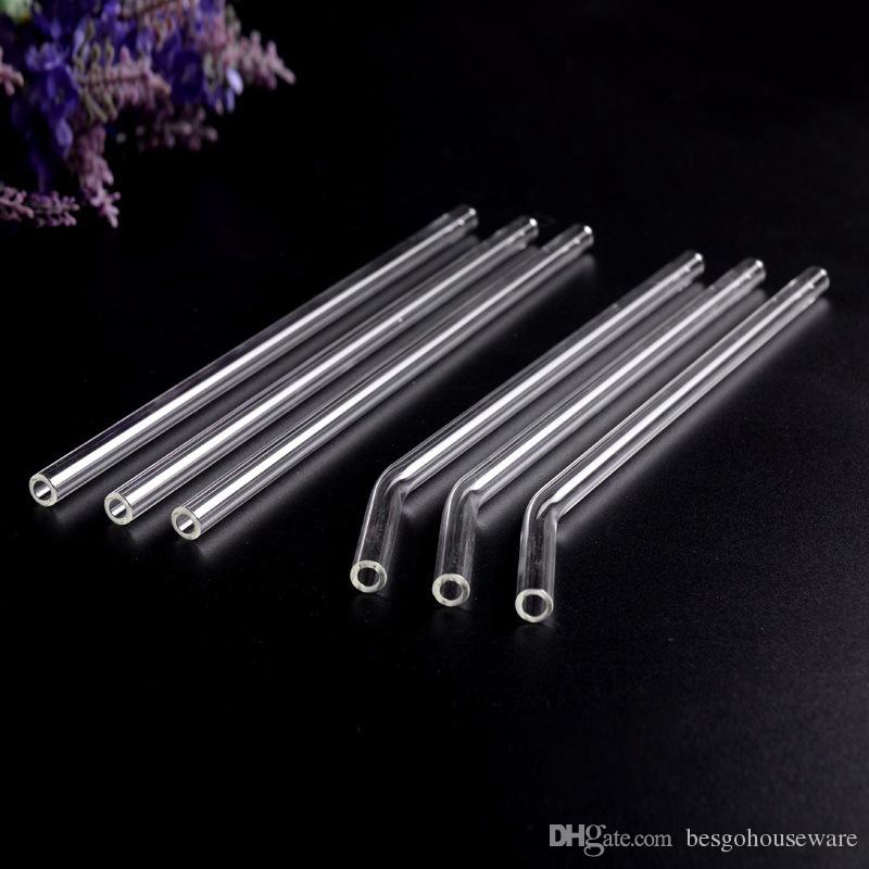 

Transparent Glass Straw Temperature Resistant Reusable Eco-friendly Lead-free Cup Straw Milk Tea Thick Drinking Curved Straws BH2020 TQQ