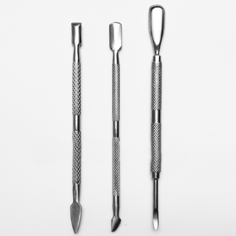 

3Pcs/Set Fashion Design Double Head Stainless Steel Cuticle Nail Pusher Manicure Tool Dead Skin Push for Nail Women Men Hot