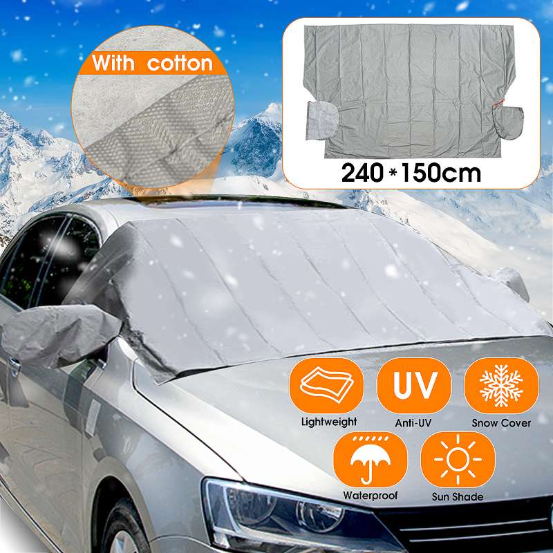 

240x140cm Auto Car Windscreen Cover Windshield Magnetic PEVA Heat Sun Shade Anti Snow Ice Shield with Mirror Protector Car Cover