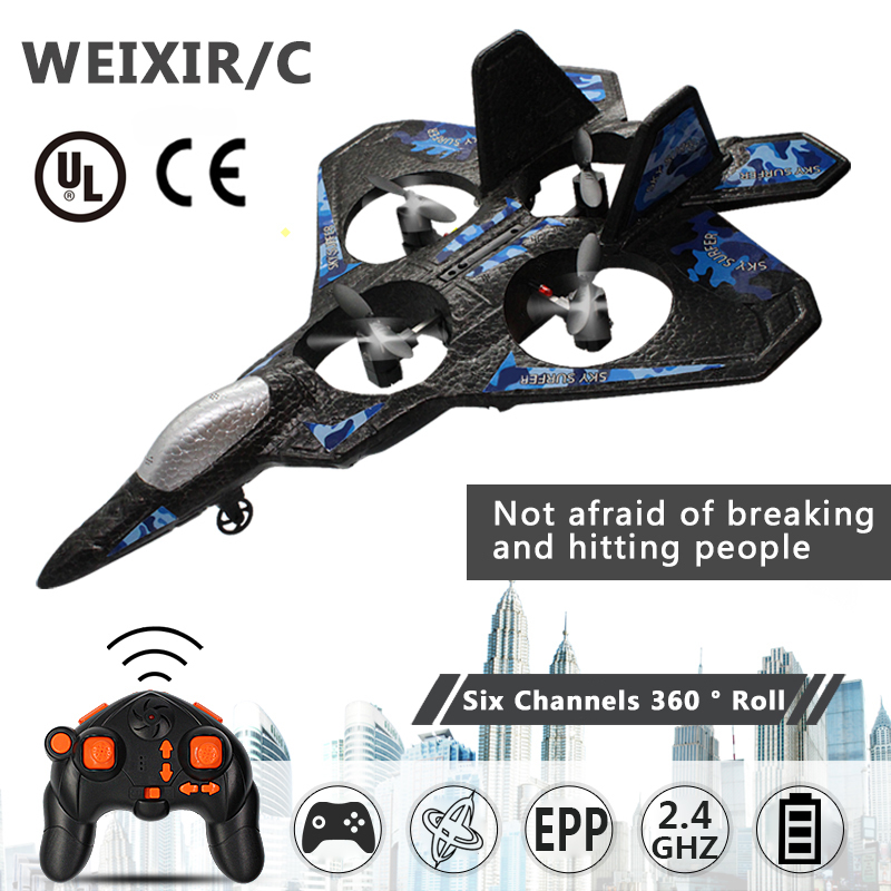 

RC Airplane Fixed Wing Drone Model Aircraft Electric RTF Epp Foam Phantom Remote Control Fighter Quadcopter Glider Plane Aircraf Y200428, Blue