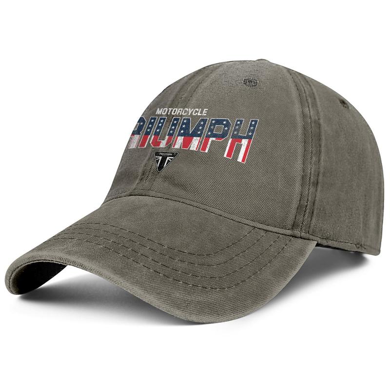 

Triumph American flag Distressed motorcycles for sale Unisex denim baseball cap golf blank team stylish hats white logo underwear bikes, Blue;gray