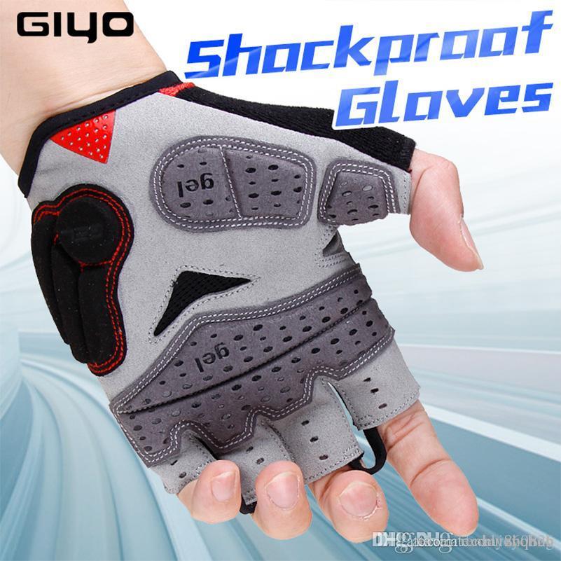 

GIYO Cycling Gloves Half Finger Bicycle Gloves Shockproof Breathable MTB Mountain Bike Gloves Men Sports Racing Riding Glove S01, Black