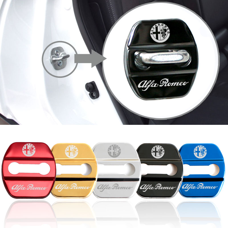 

4pcs Auto Decoration Door Lock Cover Car Styling Case for Alfa Romeo Giulietta 159 Stelvio 147 Sticker Emblems Accessories