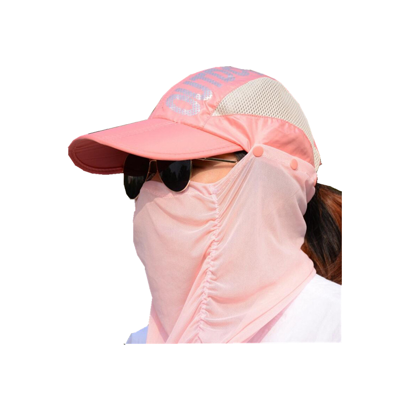 

CKAHSBI 2020 Summer 360 All-round Sun Anti-UV Anti-sweat Breathable Bicycle Hats Cycling Caps Detachable Bandana Bike scarf cap, Solid pink