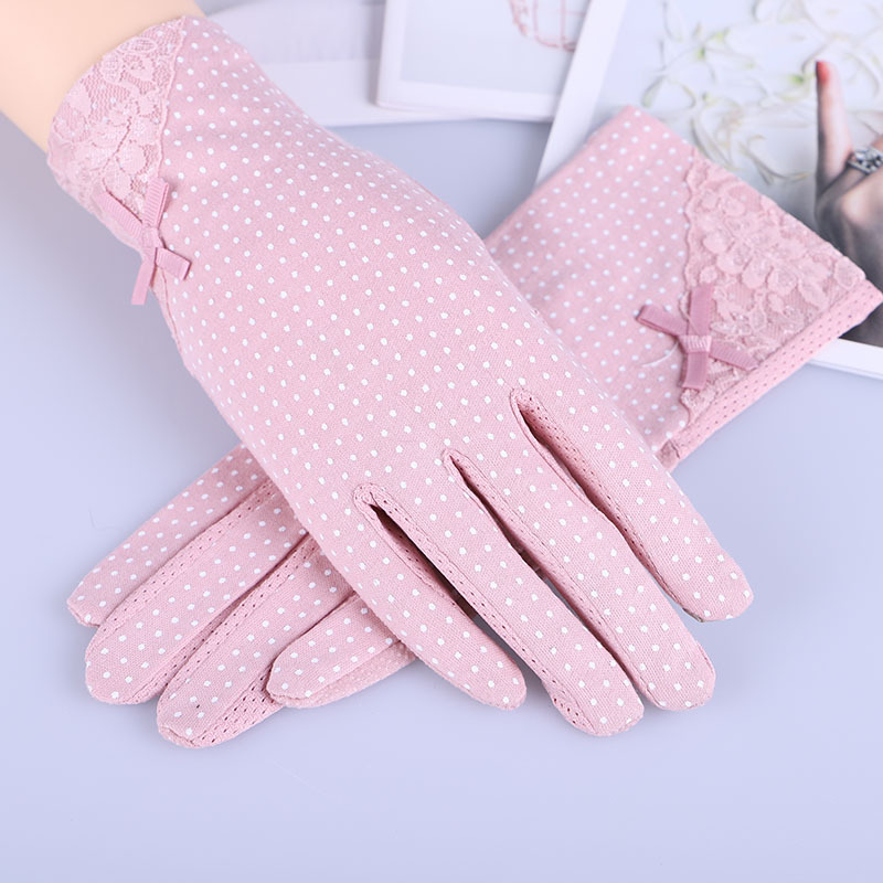 Female Summer Lace Handschuhe Sun Uv-schutz Thin Driving Handschuhe Mit Anti-rutsch-touch-screen-finger F/ür Damen