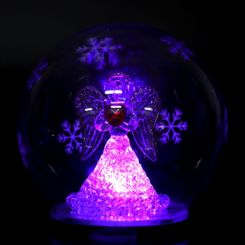 

Glass LED Ball Night Lamp Christmas Ball Ornament Wedding DIY Party Clear Glass Bauble Santa Claus Crystal Pendant