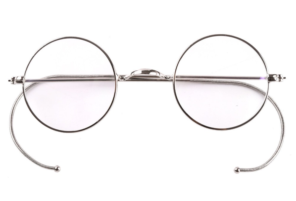 

Wholesale-Agstum 42mm Round Vintage Antique Wire Glasses Eyeglass Frame Men Women Pption Eyeglasses Frame RX