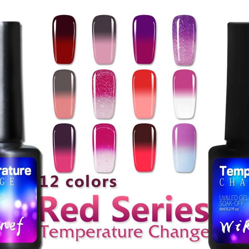 

Thermal Ultra-thin Glitter Nail Gel Polish Color-chaging Temperature Color Change Gel Soak Off UV Nails Art, 5203