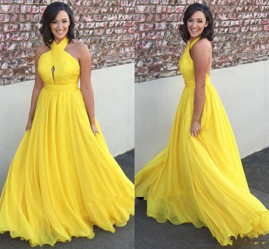 bright yellow bridesmaid dresses