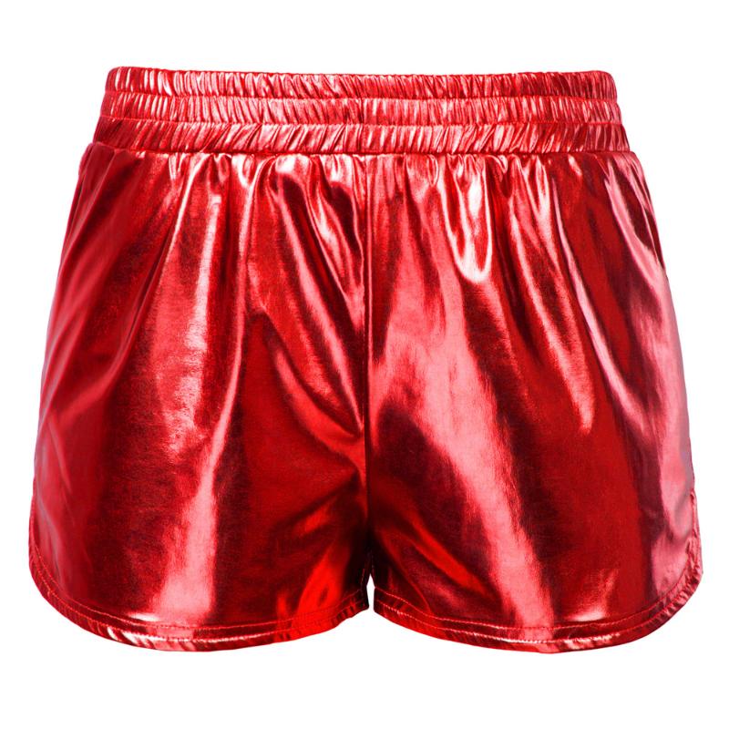 

Women Shorts Summer Clothing Solid Color Elastic Waist Shorts With Pockets High Waist Sexy Casual Holiday Youth, Champagne