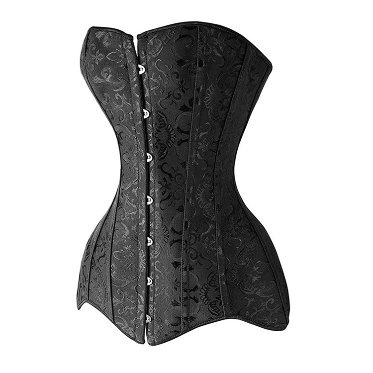 

Wholesale price Corset Long Torso Sexy Clothing Korse Jacquard Steel Boned Bustier 6XL Plus Size KorseWomen Steampunk Gorset, Blackas photos