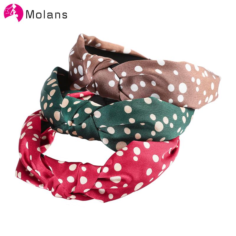 

Molans Women Hair Accessories Dot Hairband Knot Fabric Headband Girls Headwear Summer Hair Band New Fashion Bezel Hoop