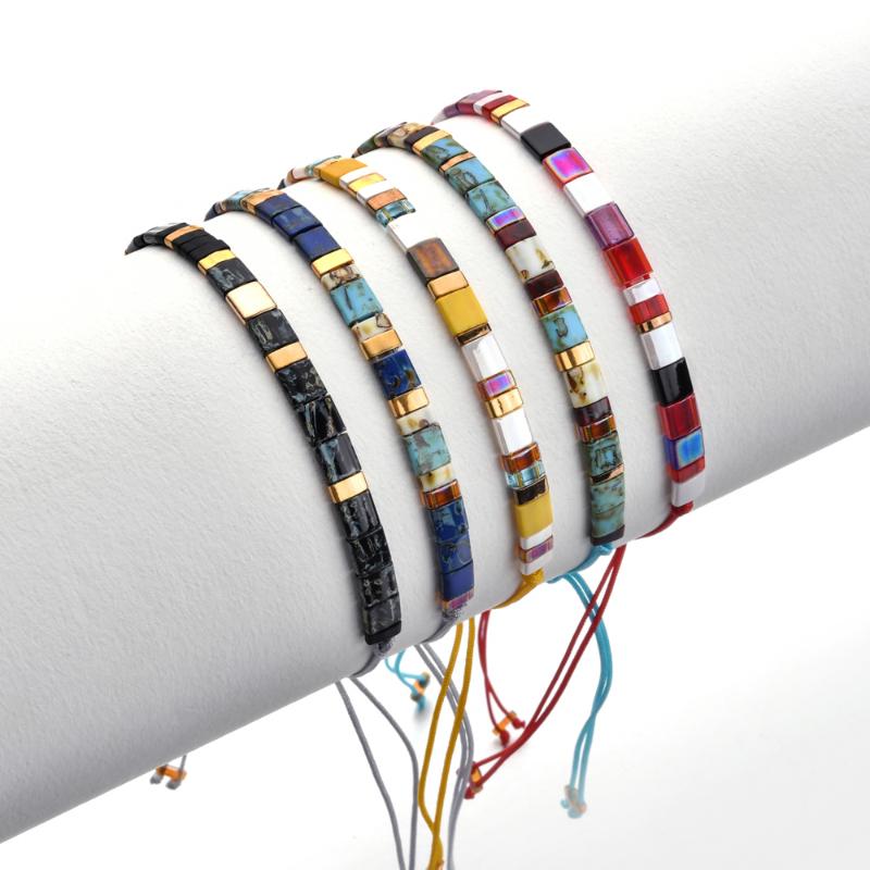 

Endless Story Colorful Tila Beads Boho Bracelet Unisex MIYUKI String Bracelets Summer Beach Jewelry Moda Pulseira Mujer Gift