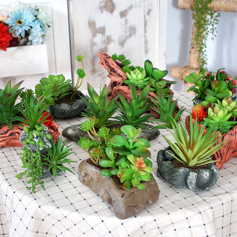 

Simulation Succulents Bonsai Desktop European Study Furniture Decors Nordic Plant Gift Artificial Plant Valentine's Day Wedding, A593
