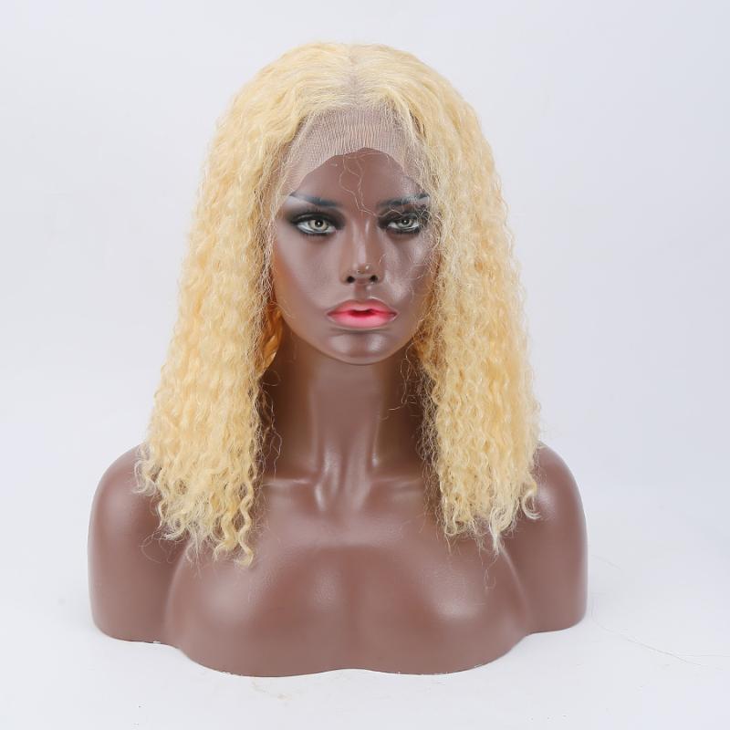 

Rosabeauty HD Transparen 613 Blonde Lace Front Human Hair Wigs Brazilian Short Bob Straight Remy Frontal Wig, #613