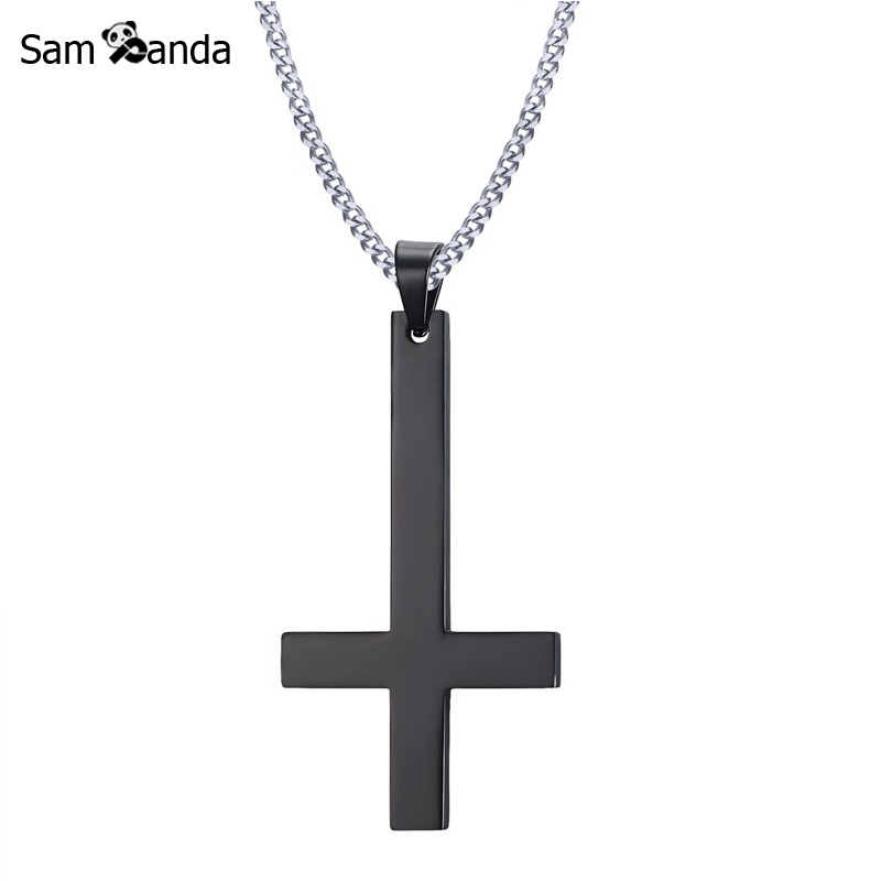 

Pendant Necklaces Necklace Women Titanium St Peter's Inverted Cross Men Stainless Steel Choker Chain For Mens Jewelry