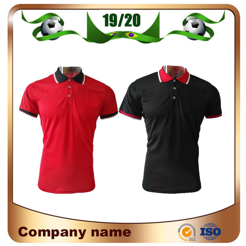 

1999/2019 United POLO Soccer Jersey 2019 Manchester Red POGBA LUKAKU POLO Shirt Black LINGARD MATA Football POLO