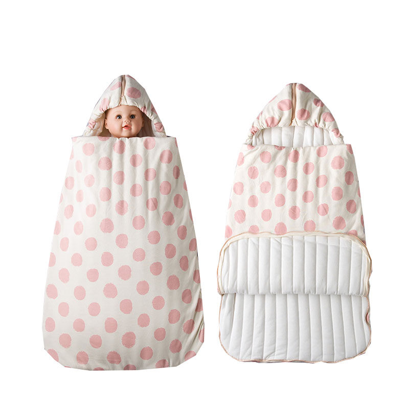 

Baby spring fall sleeping bag newborn cotton colored bag outside stroller baby two way zipper keep stomach warm jumpsuit, Blue