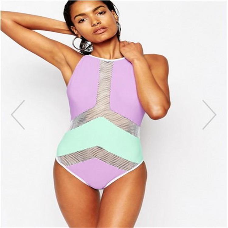 

cross-boundary new swimwear wholesale european and american women's net yarn splice bikini women's fashion swimwear