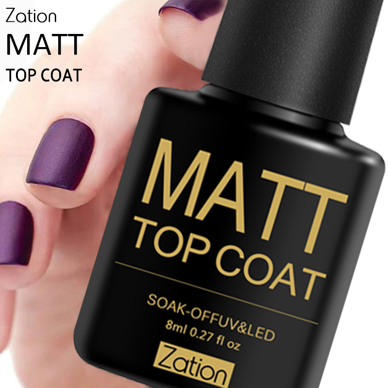 

Zation Quality MaUV Gel Manicure Enamel Gel Lacquer Frosted Top and Base Coat Primer Matte Varnish Nail Art, Matt