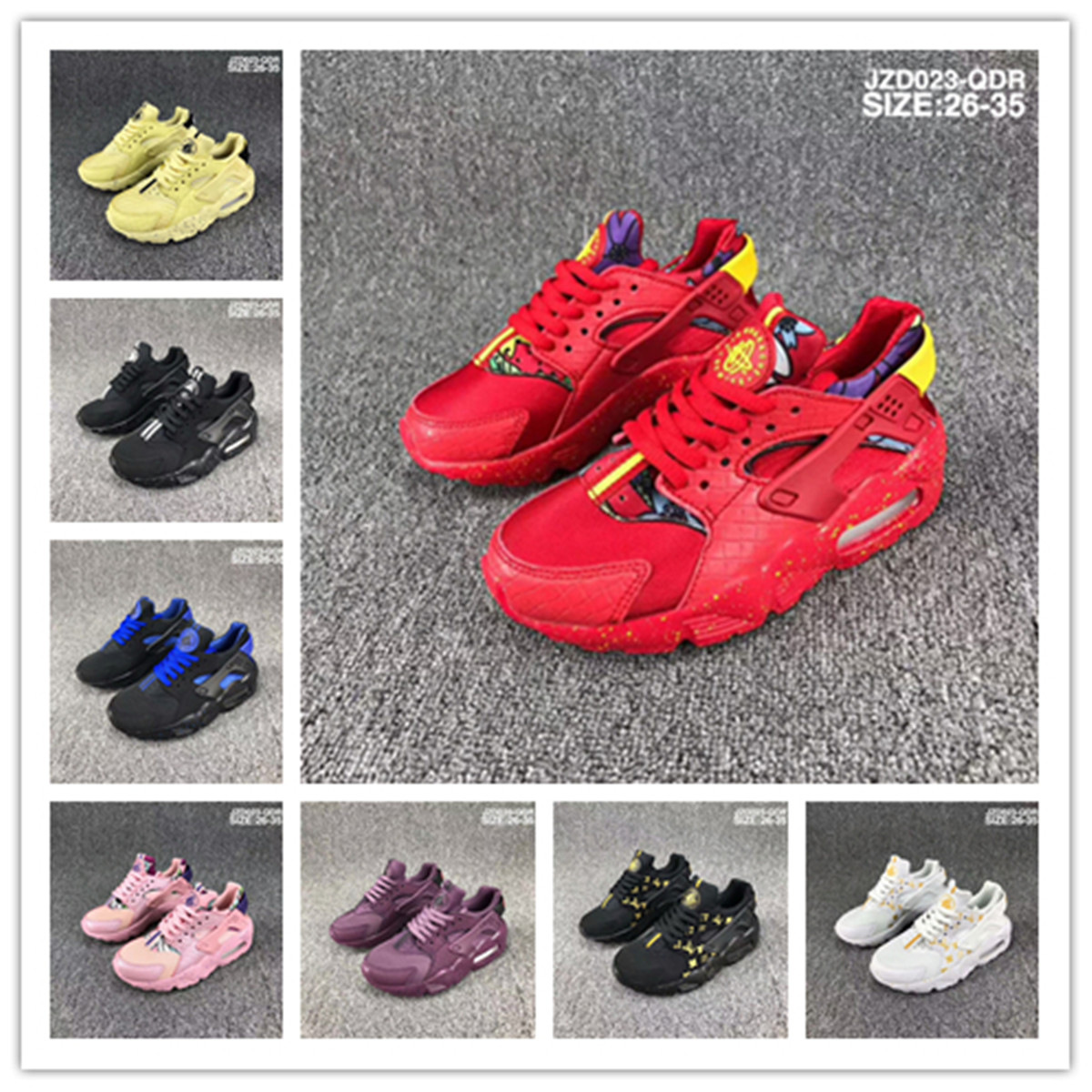

huarache 4.0 kids shoes infant boy girl kids designer shoes classic electric lamp Black White sneakers trainers Hiking jogging playing cheap