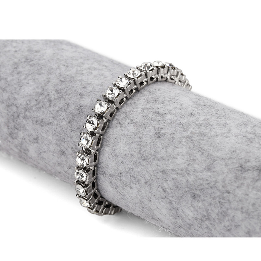 

Fashion Men Hip Hop Jewelry Tennis Bracelet New Fhinestone Rock Style Silver Gold Miami Stainless Steel Cuban Link Chain Bracelets For Men