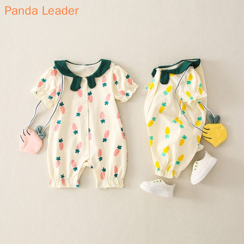 

Fashion 2020 Baby Girl Summer Clothing Cute Carrot Flower Cotton Soft Romper Jumpsuit for Newborn Infant Clothes Children Bags, Pink