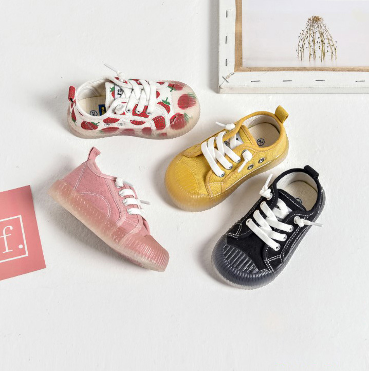 

Kids Designer Canvas Shoes Luxury Solid Color Flat Shoe Brand Soft First Walkers Casual Outdoor Girls Sneakers EUR 23-28 Wholesale, Pink