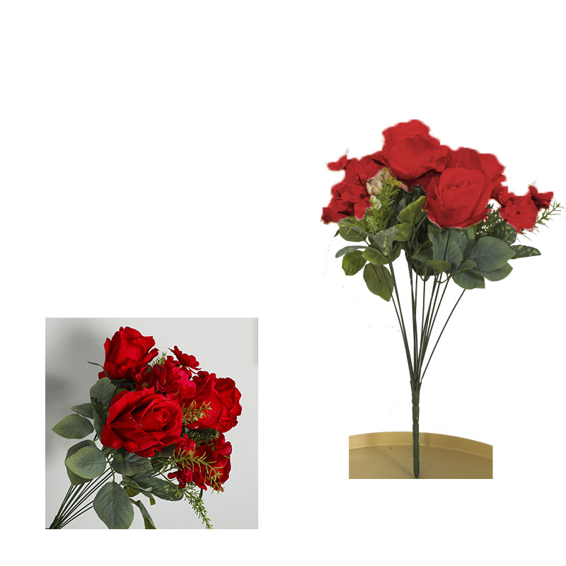 

Artificial Tulip Silk Fake Flowers Bridal Bouquet For Wedding Party Home Decor, Red