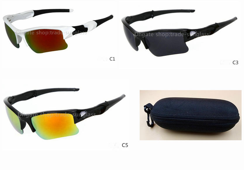 

1pcs With Case Epacket Delivery Retro Sunglasses Fashion Half Sunglasses Outdoor Sport sunglass Many Colors 9color., White;black