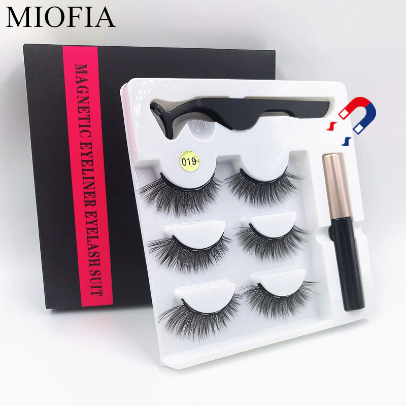 

3 Pairs/Box Magnetic Eyelash Set, Magnetic Tweezers, Eyeliner Set False Eyelash Extension Wholesaler