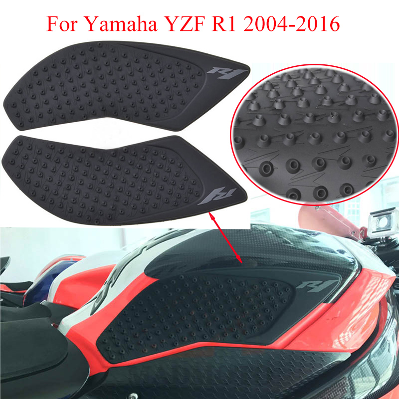 Gaz réservoir traction côté Pad Grips protecteur noir pour 2015-2018 YAMAHA R1 R1M R1S