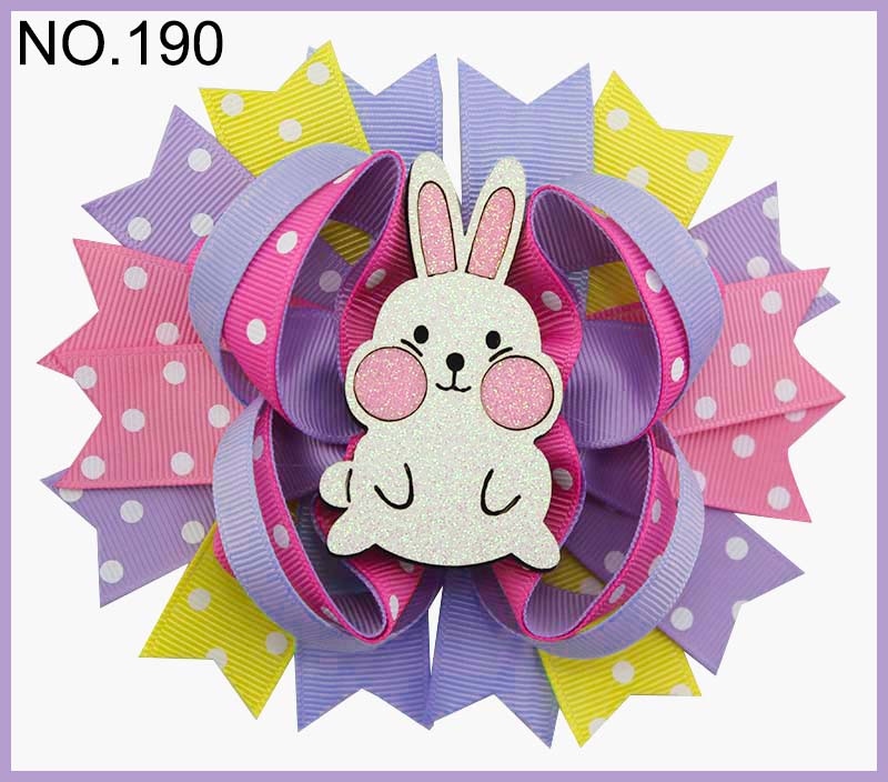 

free shipping 12pcs Easter hair bows Bunny hair clips Jelly Bean Hair Bow, Golden;white
