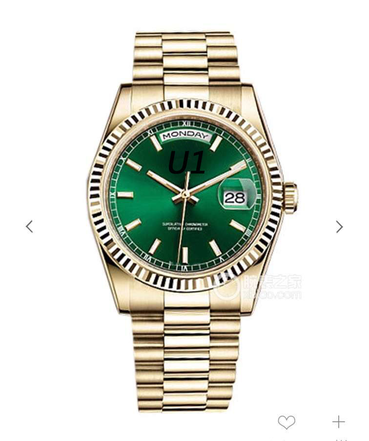 

Outdoor 41MM Green Dial Automatic Movement Men Wristwatches Yellow Gold President Bracelet Mens Watch Sapphire Crystal Day and Date Watches