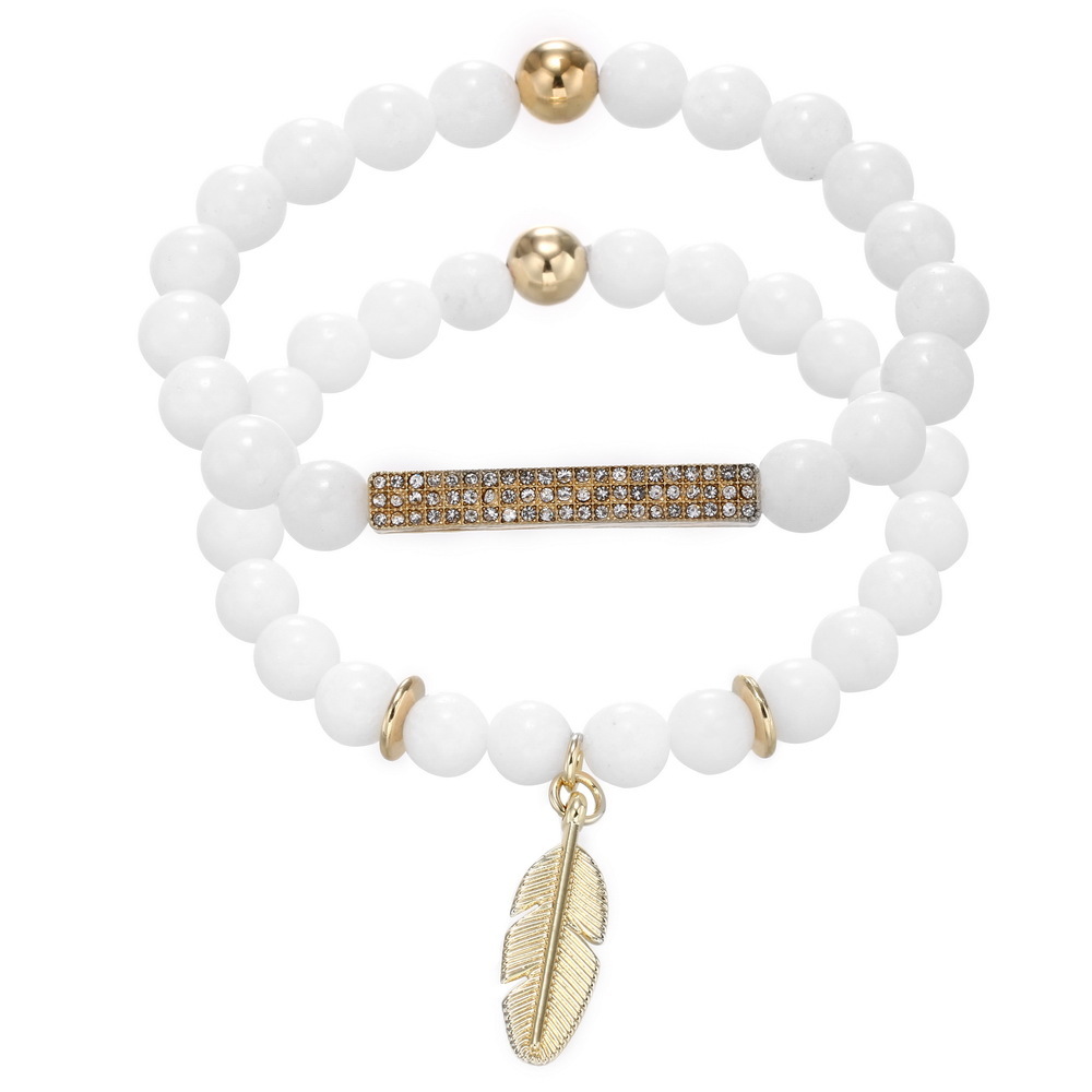 

FAITHEASY Concise Wild Porcelain Strip Leaf Pendeloque Cut Suit Bracelet Bracelet