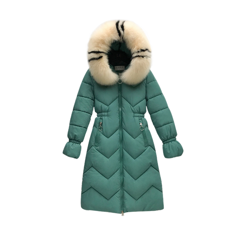 

Wholesale Women's Winter New Large Fur Collar Slim Down Jacket Over the Knee Long Jacket Size XS-XXL, Creamy-white