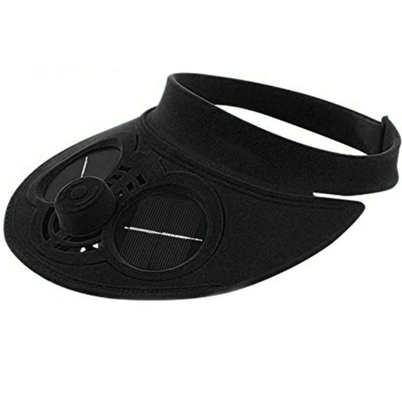 

Outdoor Daily Wide Brim Gifts With Cooling Fan Kids Cycling Solar Power Sports Beach Cap Sun Hat Travel Summer Empty Top Fisher, Red